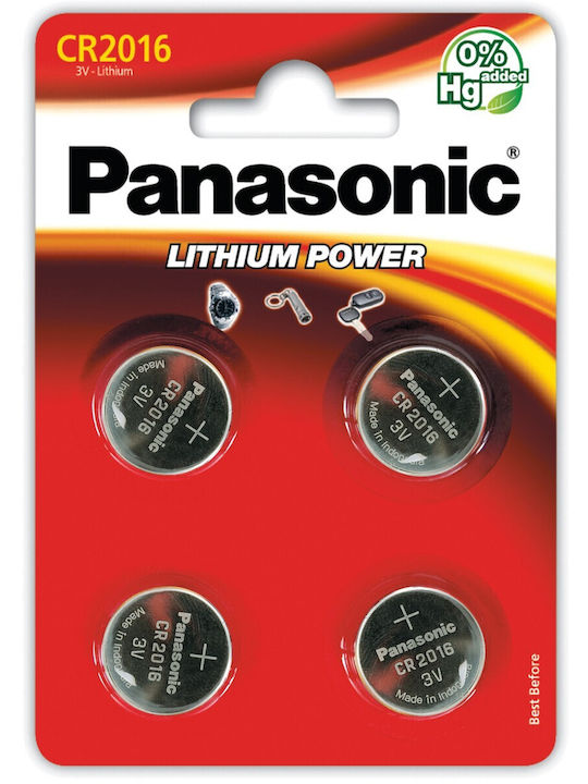 Panasonic Μπαταρίες Λιθίου Ρολογιών CR2016 3V 4τμχ