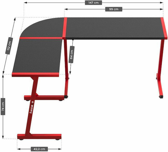 Gaming Office Hero 6.0 Wooden Red 147x112x72cm
