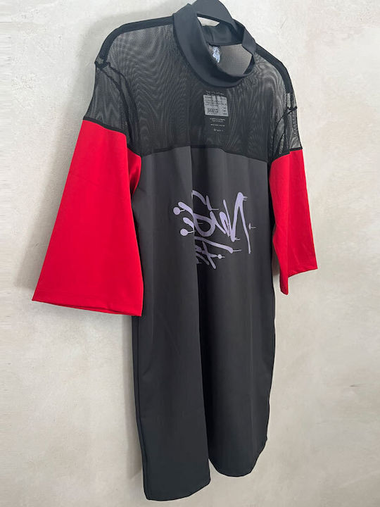 Rochii De Vară Pentru Femei Mini Rochie Sport Negru Roșu