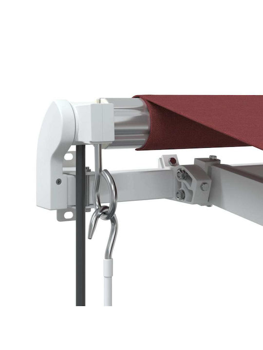 vidaXL Cort Terasă cu LED & Senzor de vânt Burgundy x2.5m