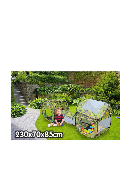 3 In 1 Playhouse Kids Multifunctional House Tunnel Tent 230x70x85cm Camouflage Color
