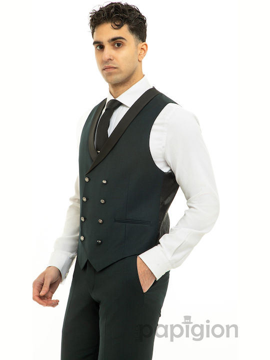 Men's Winter Suit with Vest Green