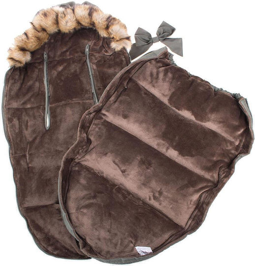 Universal Ποδόσακος Καροτσιού Αδιάβροχος Γκρι με Fleece Επένδυση 90x45εκ.