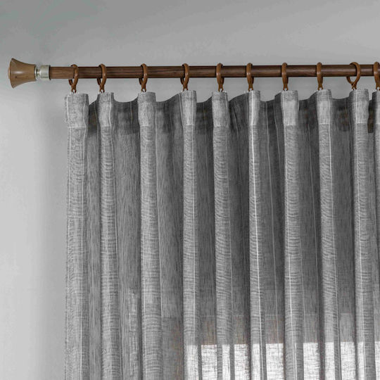 My Home Luxury Vorhang mit Bleistiftfalten Grau 270x290cm