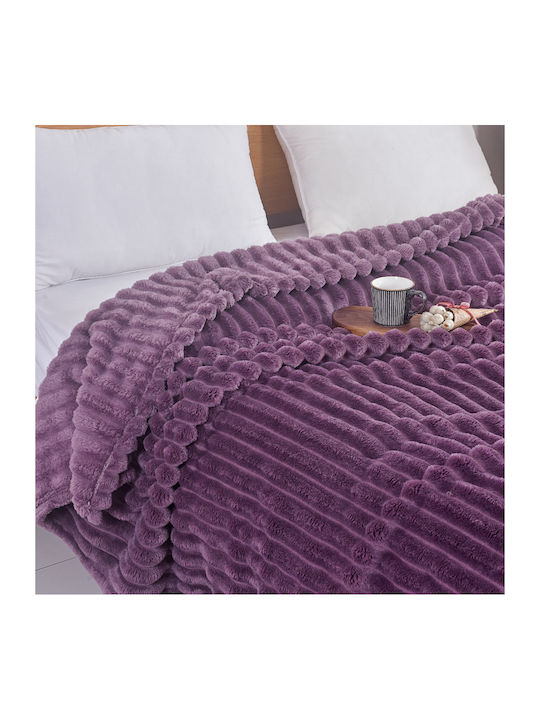My Home Luxury Κουβέρτα Fleece Υπέρδιπλη 220x240εκ. Λιλά