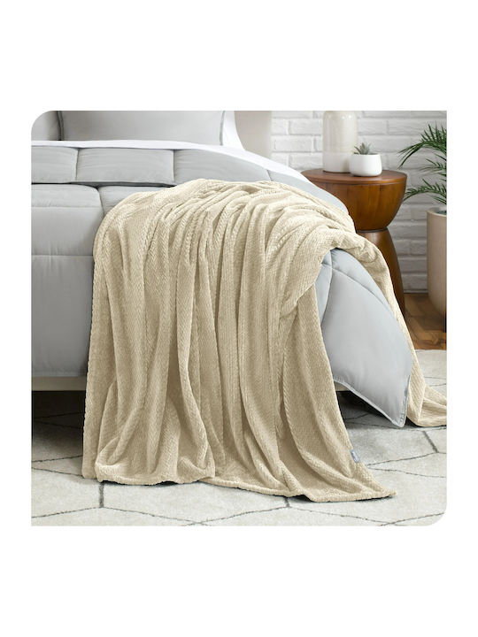 My Home Luxury Κουβέρτα Fleece Μονή 160x220εκ. Εκρού BL160-08