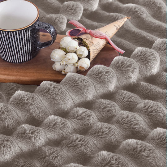 My Home Luxury Pătură Fleece Super dublă 220x240cm Moca