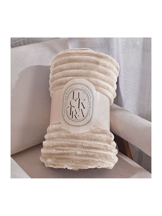My Home Luxury Κουβέρτα Fleece Μονή 160x220εκ. Εκρού