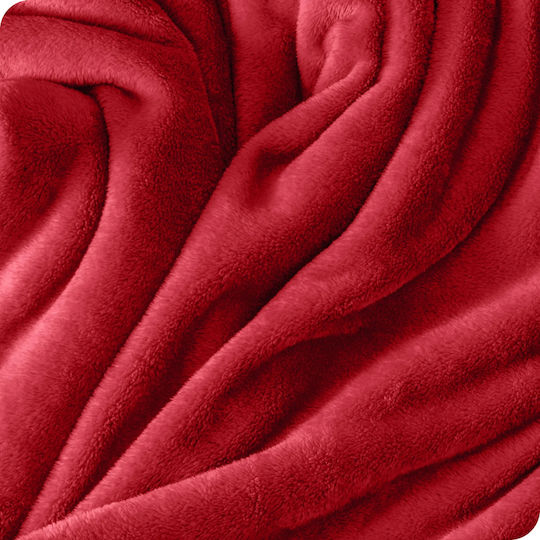 My Home Luxury Κουβέρτα Fleece Υπέρδιπλη 220x240εκ. Κόκκινη