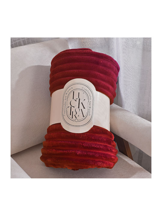 My Home Luxury Κουβέρτα Fleece Υπέρδιπλη 220x240εκ. Μπορντό MRD-02