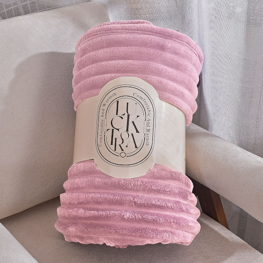 My Home Luxury Κουβέρτα Fleece Υπέρδιπλη 220x240εκ. Ροζ MRD-10