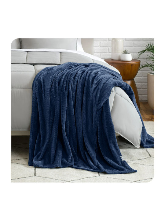 My Home Luxury Κουβέρτα Fleece Υπέρδιπλη 220x240εκ. Μπλε