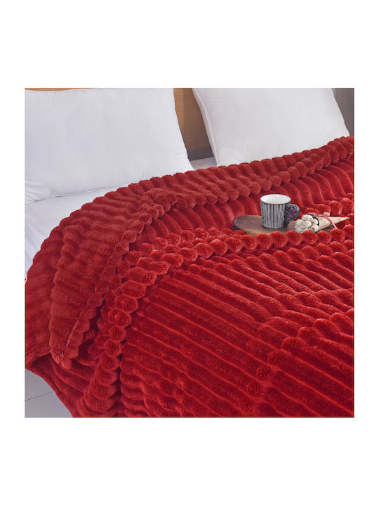 My Home Luxury Κουβέρτα Fleece Μονή 160x220εκ. Μπορντό