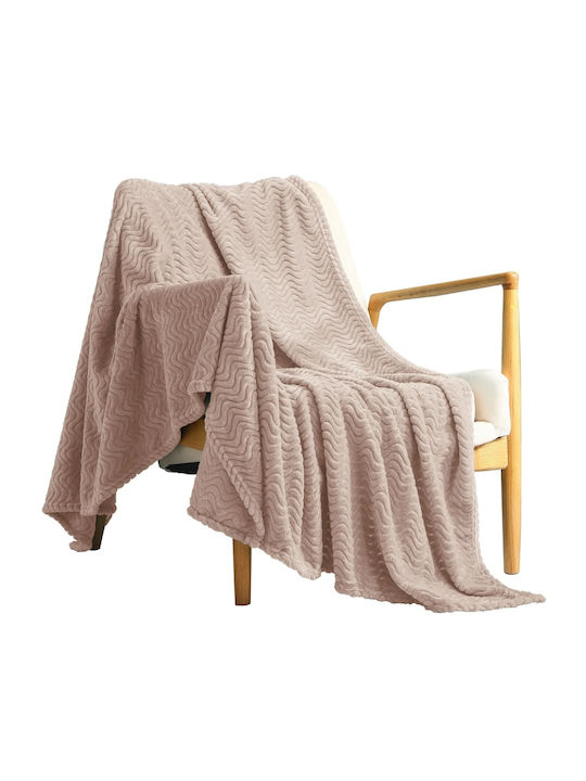 My Home Luxury Κουβέρτα Fleece Υπέρδιπλη 220x240εκ. Μπεζ BL220-01
