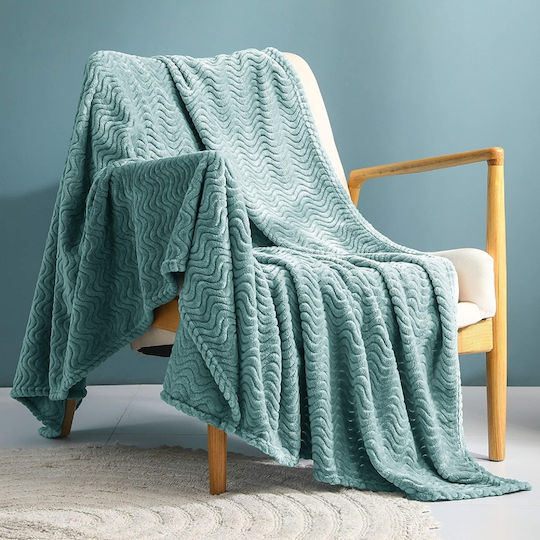My Home Luxury Κουβέρτα Fleece Μονή 160x220εκ. Μέντα BL160-05