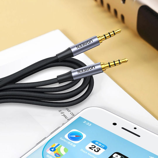 Ugreen TRRS 3.5mm Male - 3.5mm Male Audio Cable Black 1m with Gold Plated Terminals 10648