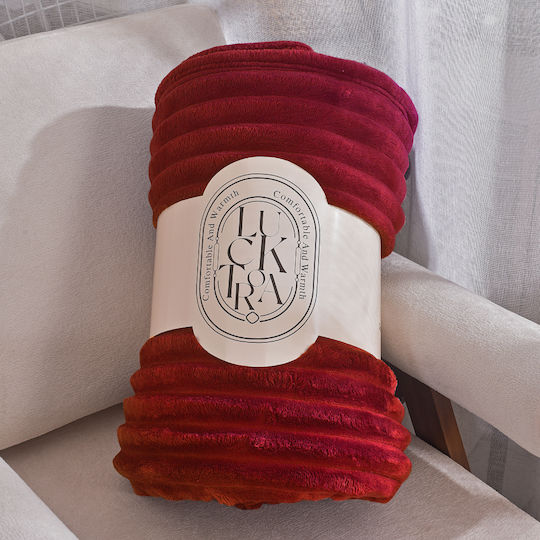 My Home Luxury Κουβέρτα Fleece Μονή 160x220εκ. Μπορντό