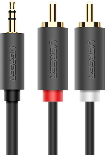 Ugreen 3.5mm Male - RCA Male Audio Cable Black 2m with Gold Plated Terminals 10510