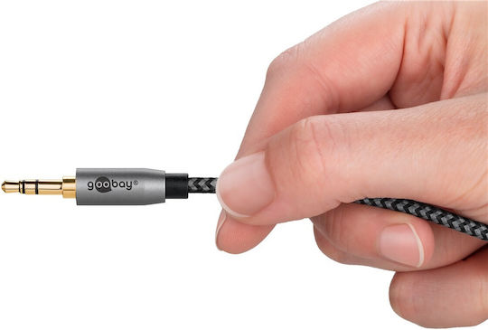 Goobay Καλώδιο Ήχου 3.5mm male - 3.5mm male Γκρι 5m με Επίχρυσους Ακροδέκτες 65276