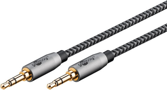 Goobay Καλώδιο Ήχου 3.5mm male - 3.5mm male Γκρι 5m με Επίχρυσους Ακροδέκτες 65276