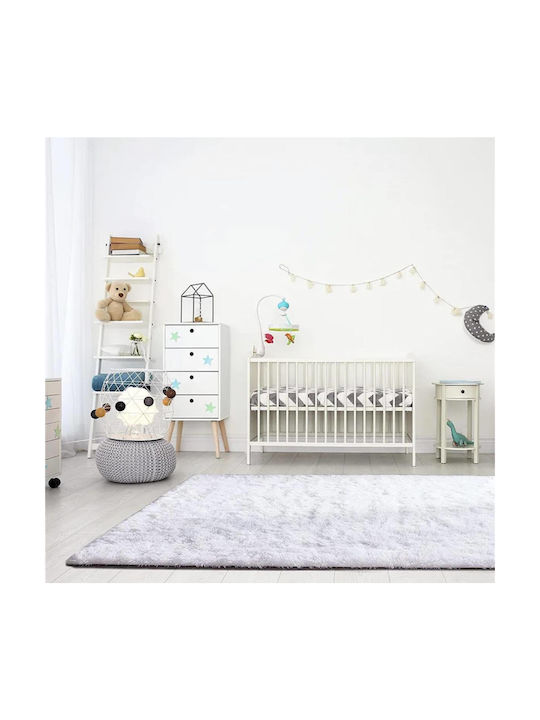 My Home Luxury Anti-slip Rug Rectangular Shaggy Furry White