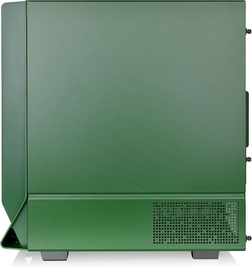 Thermaltake Ceres 350 MX Геймърско бюро Midi Tower Компютърна кутия със страничен прозорец и RGB осветление Състезателно зелено