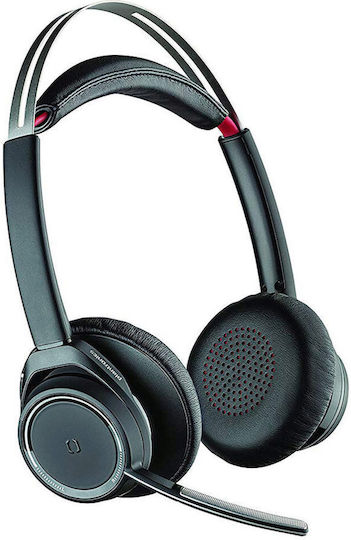Voyager Focus UC with Microsoft Teams Ασύρματα Over Ear Multimedia Ακουστικά με μικρόφωνο και σύνδεση Bluetooth / USB-A