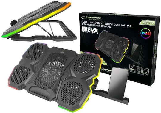 Esperanza Breva Cooling Pad for Laptop up to 17" with 5 Fans and Lighting
