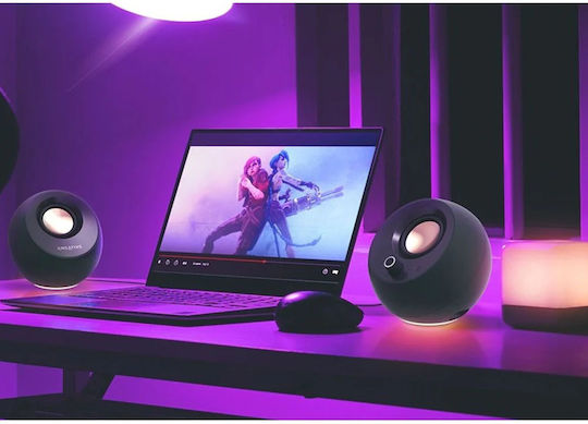 Creative Pebble Pro Ηχεία Υπολογιστή 2.0 με RGB Φωτισμό και Bluetooth Ισχύος 20W σε Πράσινο Χρώμα