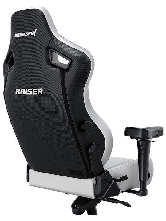 Anda Seat Kaiser 4 L Καρέκλα Gaming Δερματίνης με Ρυθμιζόμενα Μπράτσα Λευκή