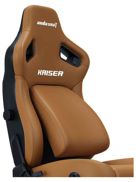 Anda Seat Kaiser 4 L Καρέκλα Gaming Δερματίνης με Ρυθμιζόμενα Μπράτσα Καφέ