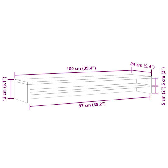 vidaXL Artisan Stejar Tabletop Suport pentru 2 Monitoare Stejar Maro