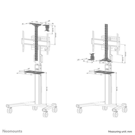 Neomounts Stand Floor Monitor with Wheels White (AFLS-825WH1)