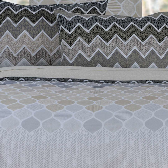 Espree Bettwäsche-Set Überdoppel mit Gummiband 160x200+35cm. Kiris Beige 4Stück