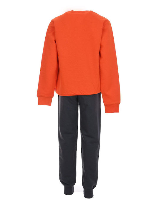 Joyce Kids Sweatpants Set Orange- Anthracite