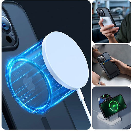 Tech-Protect Magmat Magsafe Silicone Plastic Black Back Cover (Motorola Moto G67 / G77 / G87)