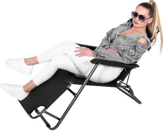 Lounger-Armchair Beach Black 80x60x153cm