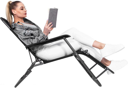 Lounger-Armchair Beach Black 80x60x153cm