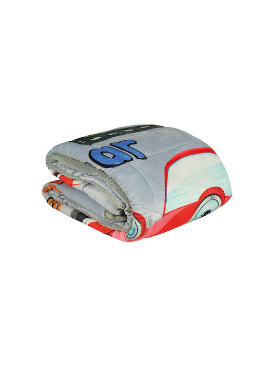 Das Home Παιδικό Κουβερτοπάπλωμα Μονό με Γέμιση Hollowfiber Grey, Red 160x220εκ.