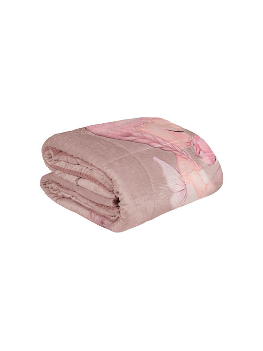 Das Home Kids Duvet Cover Single with Hollowfiber Filling Nude, Pink 160x220cm