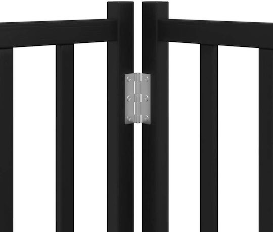 Dog Gate Foldable 9 Panels 450cm Poplar Wood Black 50 X 60 X 2 Cm