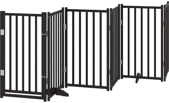 Hundezaun Klappbarer Raumteiler 12 Paneele 600cm Pappelholz Schwarz 50 x 90 x 2 cm