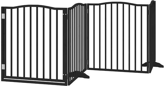Vidaxl Hundegitter faltbar 10 Paneele 800 cm Pappelholz Schwarz