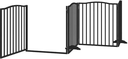 Vidaxl Hundegitter faltbar 10 Paneele 800 cm Pappelholz Schwarz