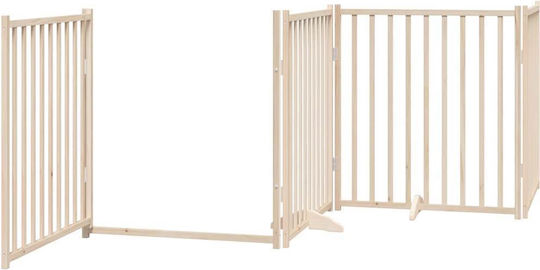 Faltbare Hundegitter-Trennwand 10 Paneele 800cm Pappelholz Braun 80 X 90 X 2 Cm