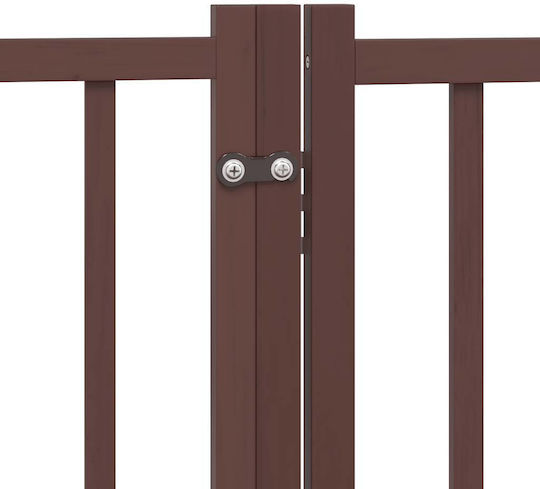 Hundegitter-Trennwand Faltbar 8 Paneele 640 cm Pappelholz Braun 80 x 90 x 2 cm