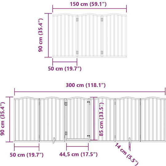 Hundezaun faltbar 12 Paneele 600cm Pappelholz 3155595 Weiß
