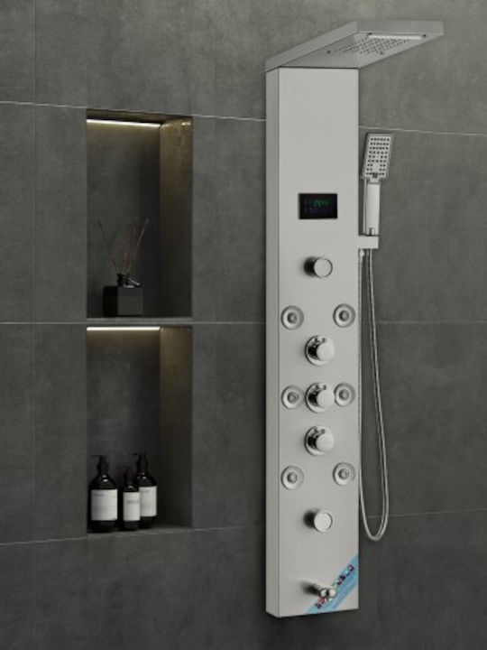 Vevor Hydro-Massage-Säule 134.5cm Silber