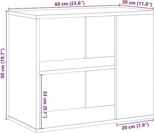 Μπουφές Ξύλινος Καφέ 60x30x50cm