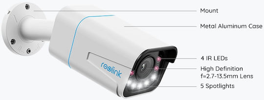 Reolink P430 IP Κάμερα Παρακολούθησης 4K Αδιάβροχη με Αμφίδρομη Επικοινωνία και Φακό 2.7-13.5mm